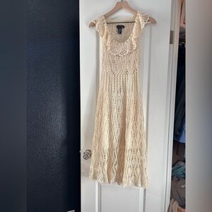 Theory Cream Crochet vintage Maxi Dress
